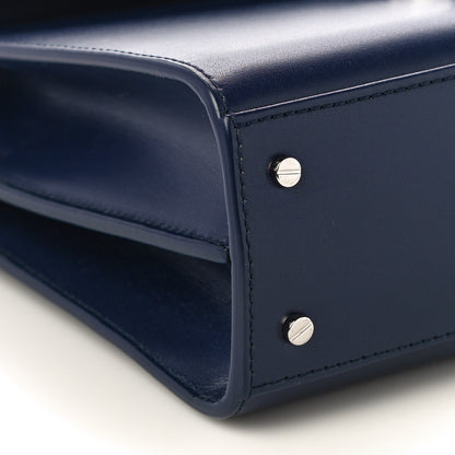 Saint Laurent Calfskin Monogram Mini Cassandra Top Handle Bag Blue 5 of 9