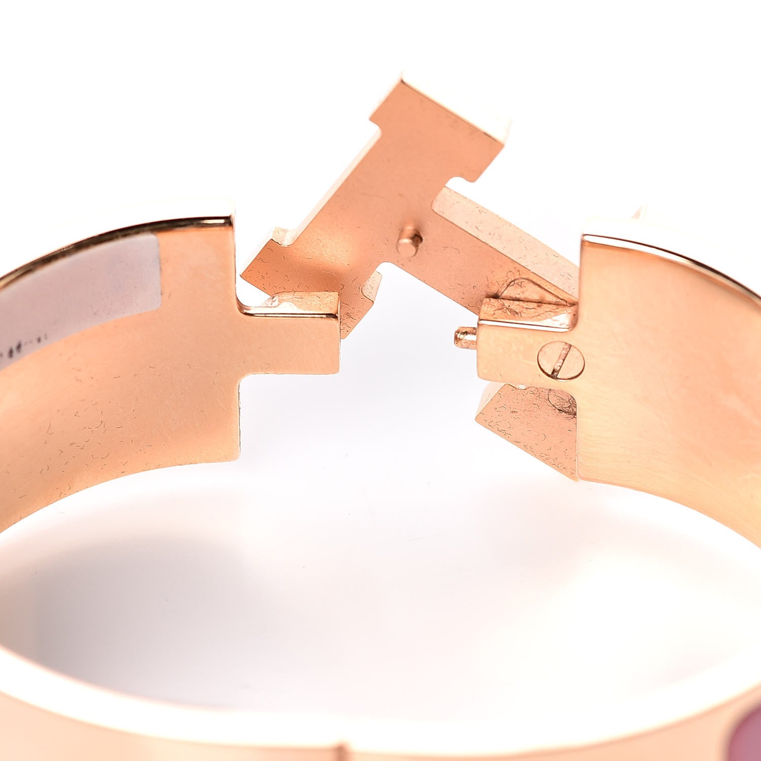 Hermes Enamel Wide Clic Clac H Bracelet PM Rose Velours 4 of 6