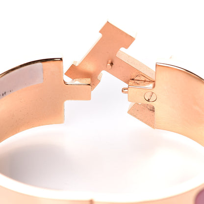 Hermes Enamel Wide Clic Clac H Bracelet PM Rose Velours 4 of 6