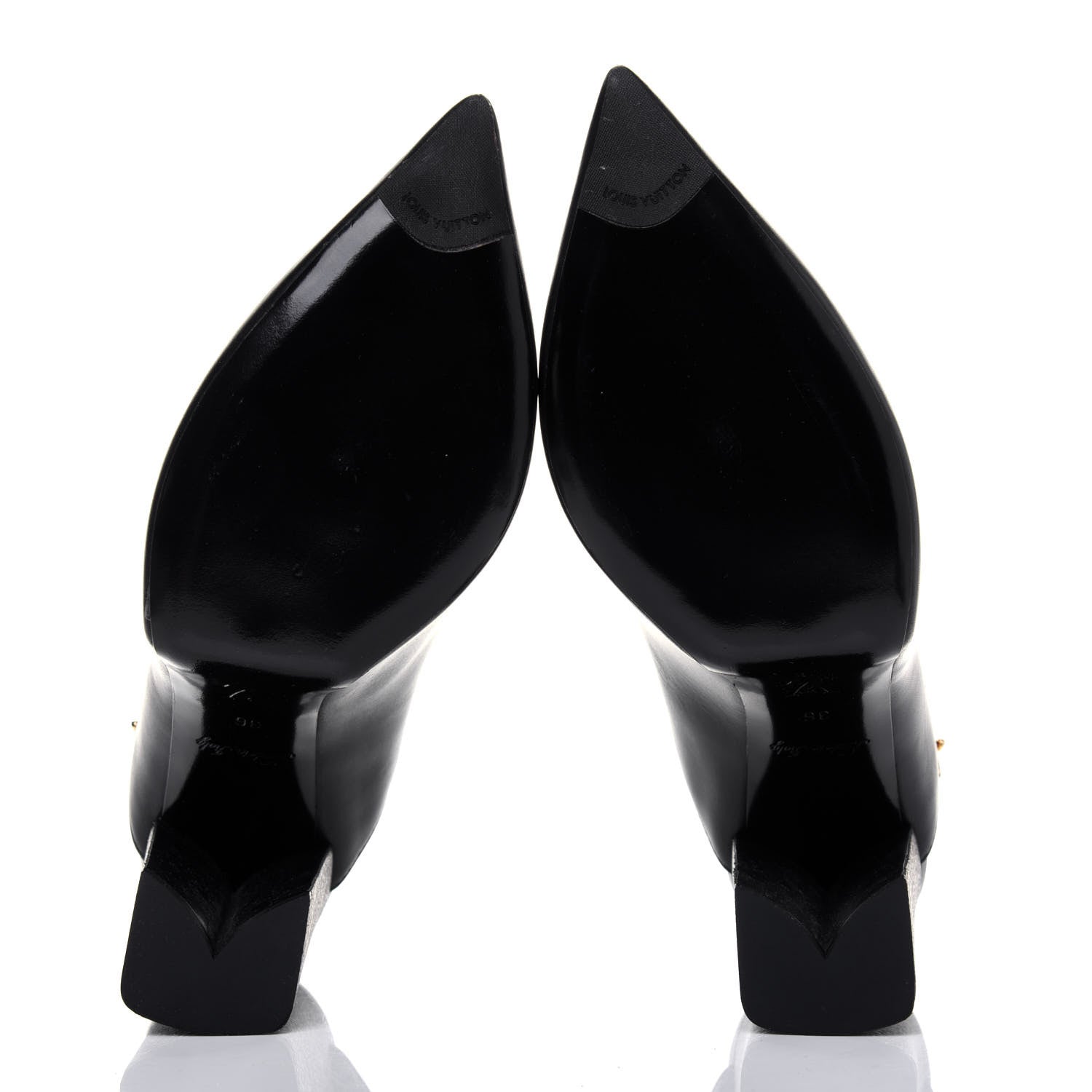 Louis Vuitton Calfskin Monogram Matchmake Slingback Pumps 36 Black 5 of 8