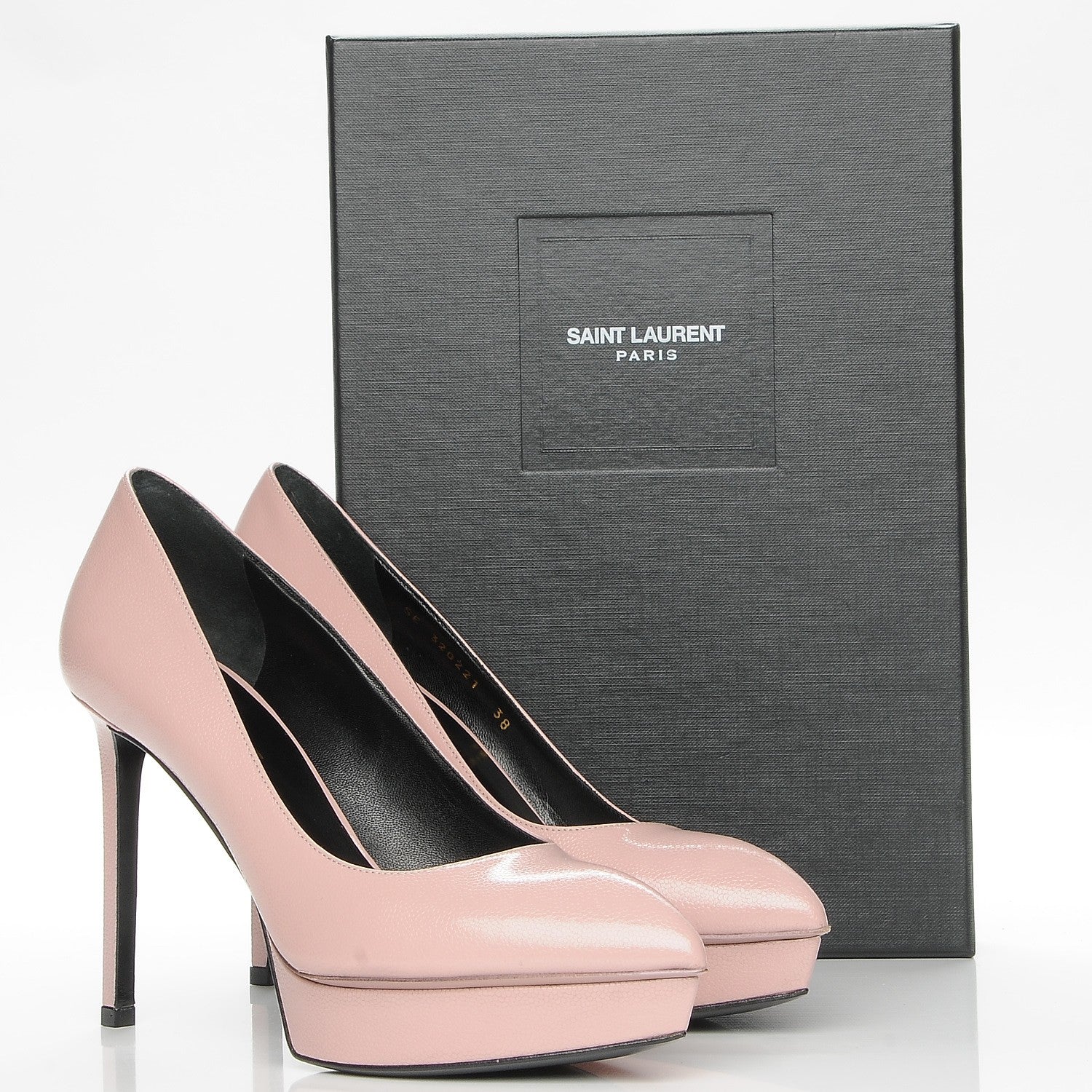 Saint Laurent Patent Grain de Poudre Janis 80 Pumps 38 Dusty Rose 9 of 9