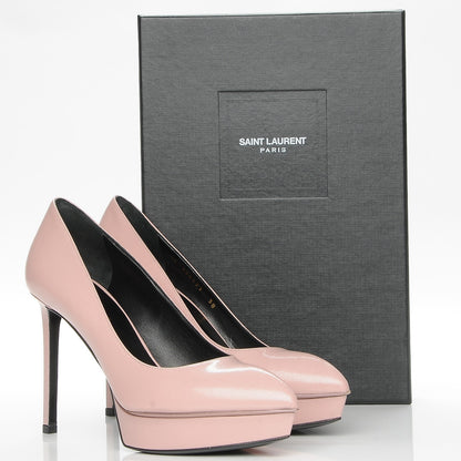 Saint Laurent Patent Grain de Poudre Janis 80 Pumps 38 Dusty Rose 9 of 9