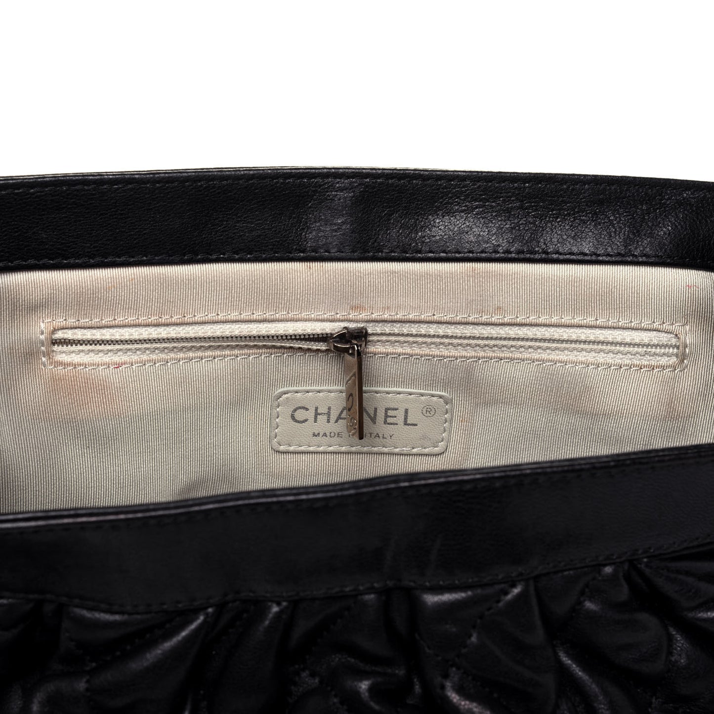 Washed Lambskin Quilted Mini Chain Around Flap Black