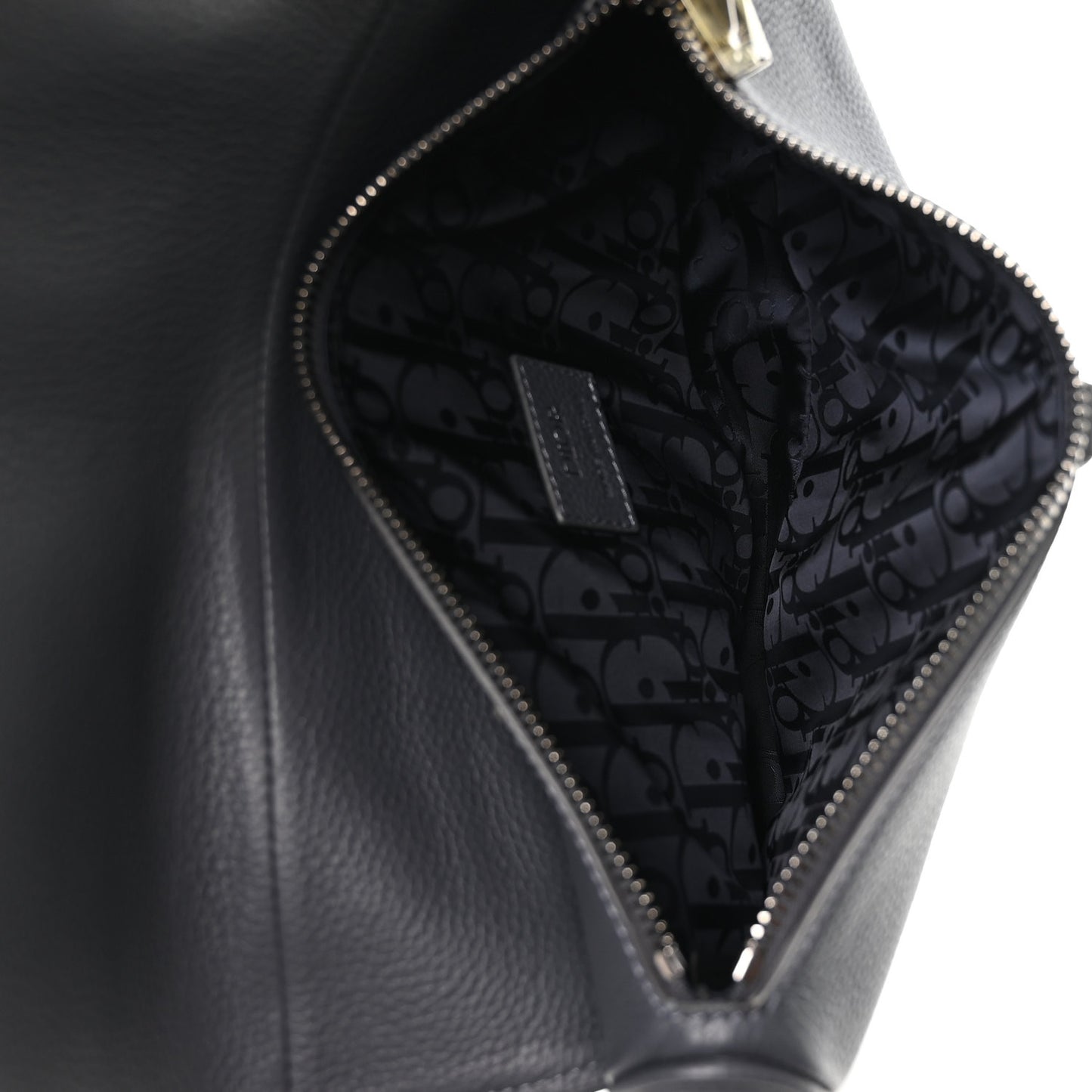 Calfskin Atelier Signature Print Mens Saddle Bag Grey