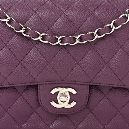 Chanel Caviar Quilted Medium Double Flap Purple 7 of 10
