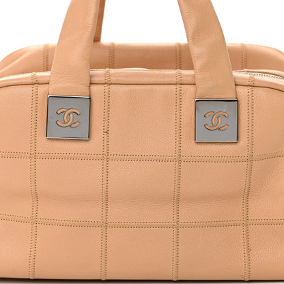 Chanel Caviar Square Stitched Bowler Beige 8 of 19