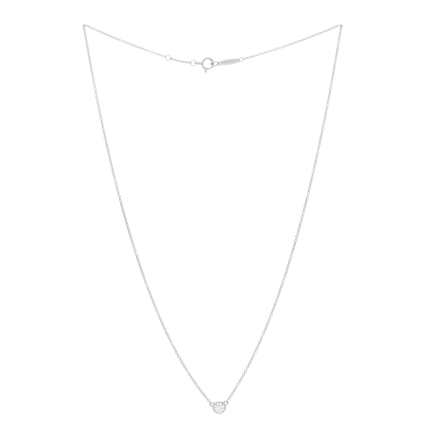 Tiffany Platinum Diamond .22ct Elsa Peretti Diamonds By The Yard Pendant Necklace 2 of 5