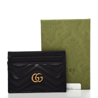 Gucci Calfskin Matelasse GG Marmont Card Holder Black 6 of 6