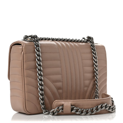 Prada Soft Calfskin Impunture Diagramme Medium Chain Flap Shoulder Bag Cipria 3 of 6