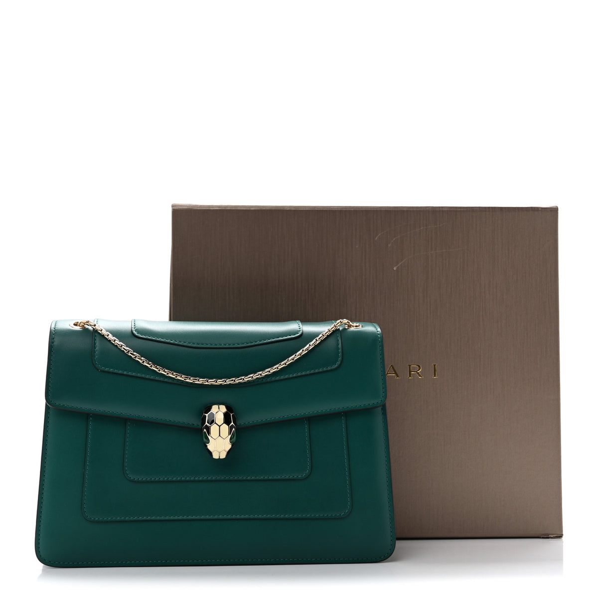 Calfskin Serpenti Forever Shoulder Bag Emerald Green