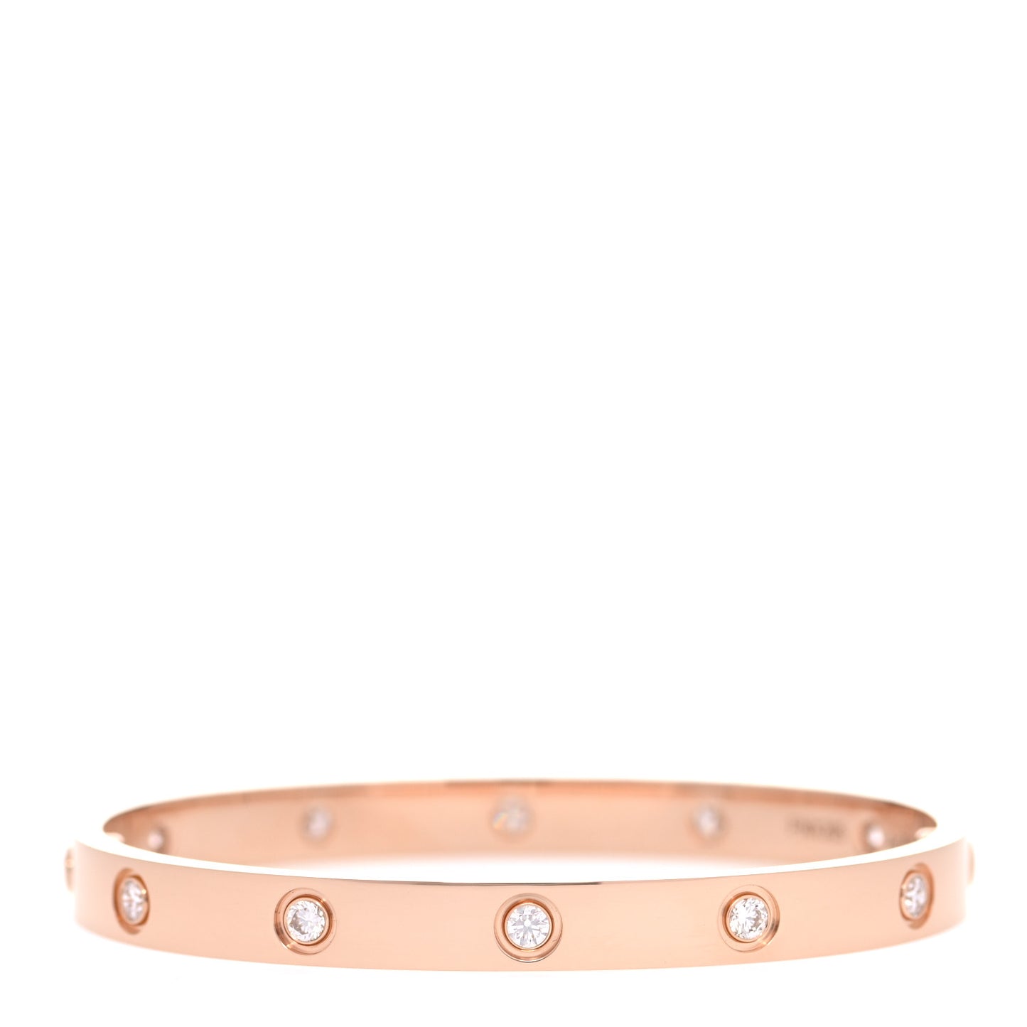 18K Pink Gold 10 Diamond LOVE Bracelet 17