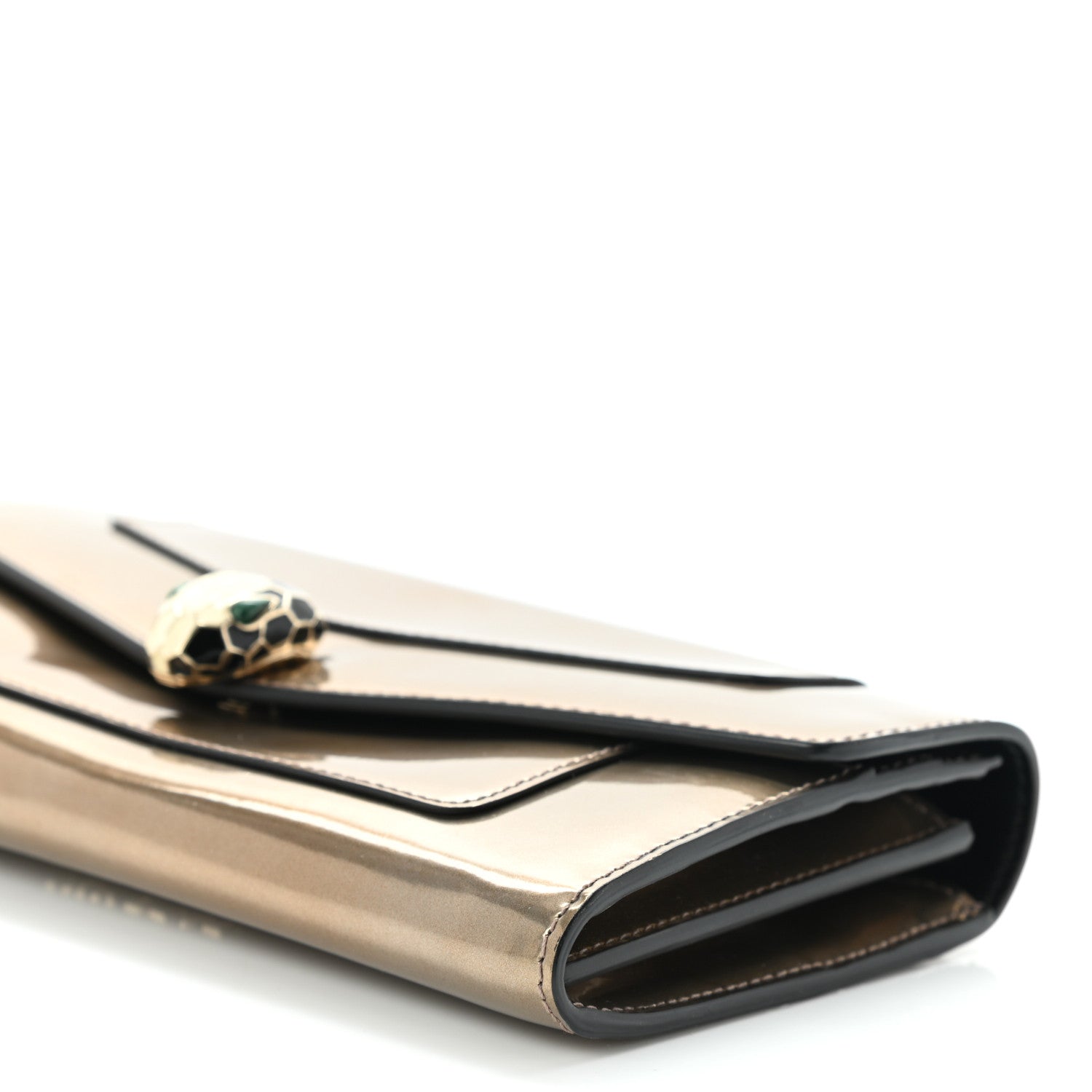 Bulgari Metallic Calfskin Serpenti Forever Wallet Gold 10 of 10