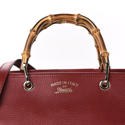 Gucci Pebbled Calfskin Medium Bamboo Shopper Tote Red 11 of 11