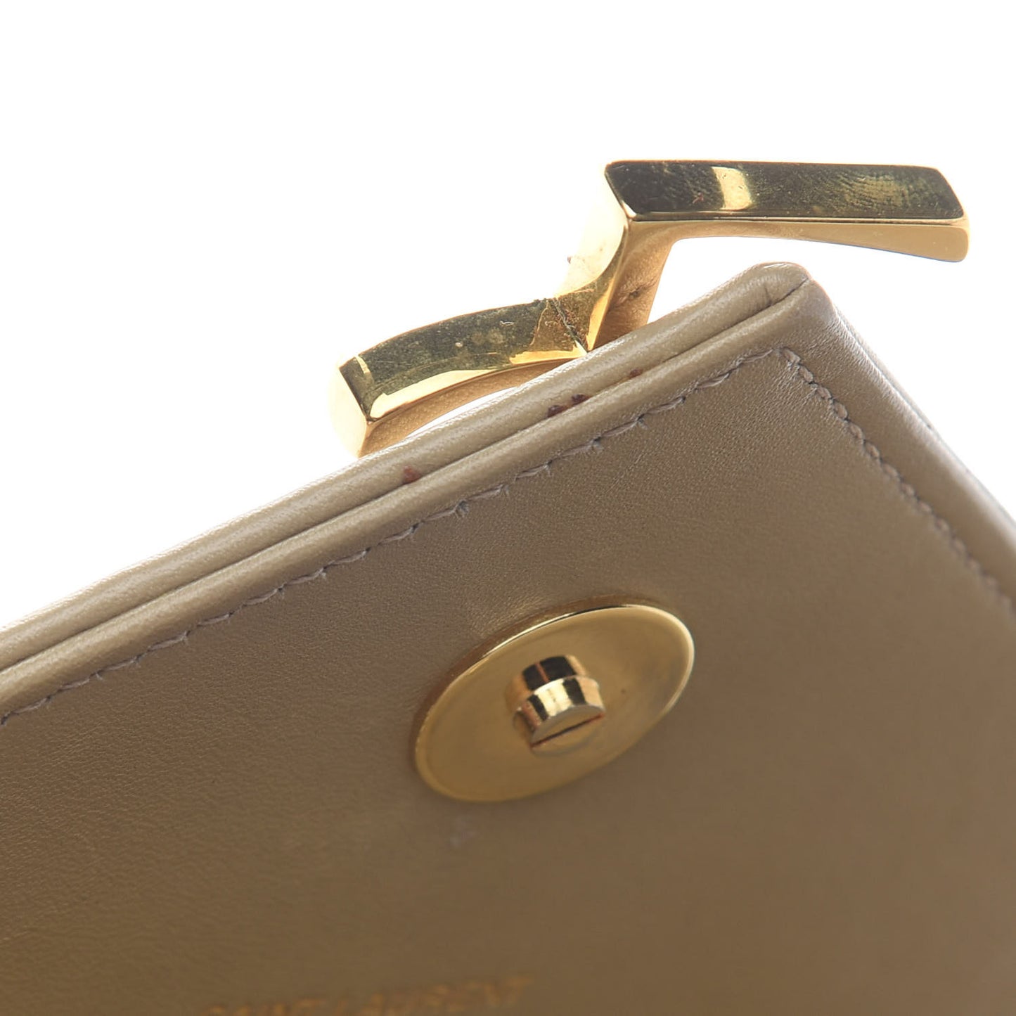 Lambskin Matelasse Chevron Large Monogram Satchel Beige