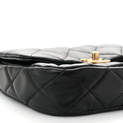 Chanel Lambskin Quilted Mini Lacquered Chain Flap Black 9 of 11
