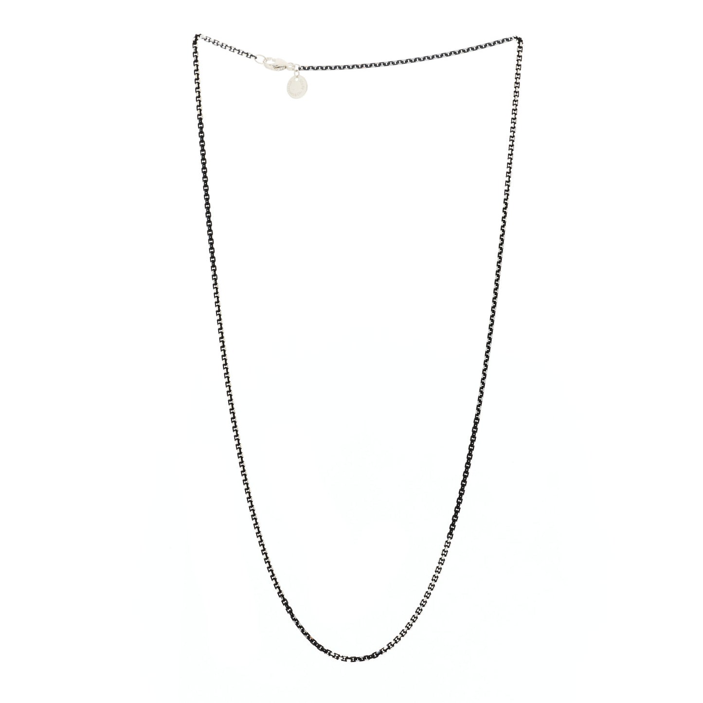 Sterling Silver Enamel 1.75mm Chain Necklace Black 18"