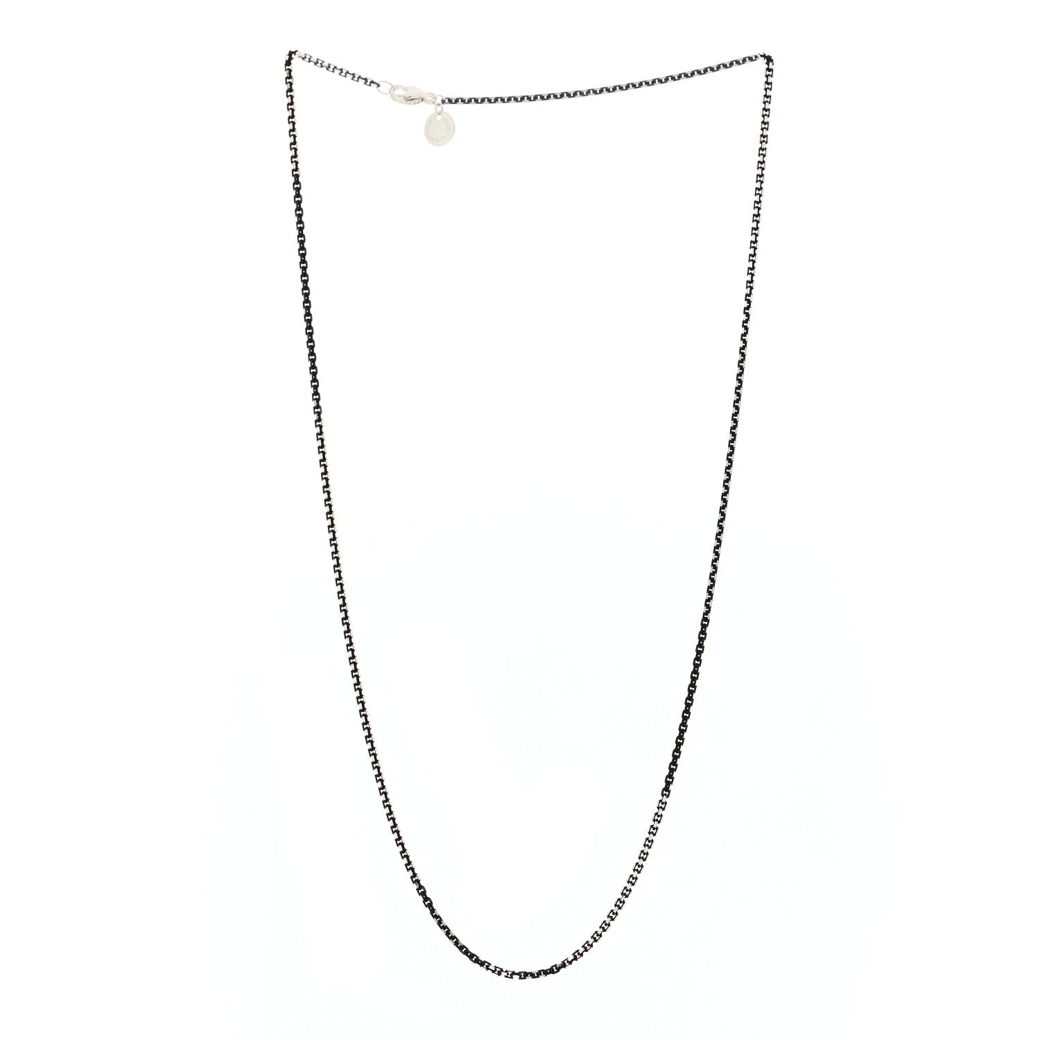 Tiffany Sterling Silver Enamel 1.75mm Chain Necklace Black 18" 2 of 5