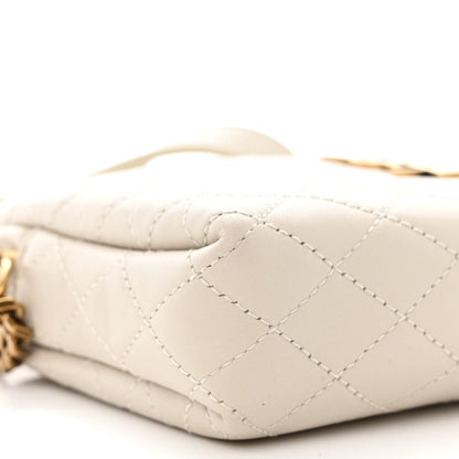 Saint Laurent Lambskin Quilted Gaby Zipped Pouch Crema Soft 9 of 11