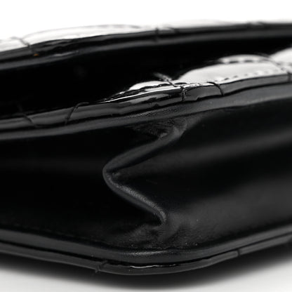 Chanel Patent Quilted Wallet On Chain WOC Black 10 of 12