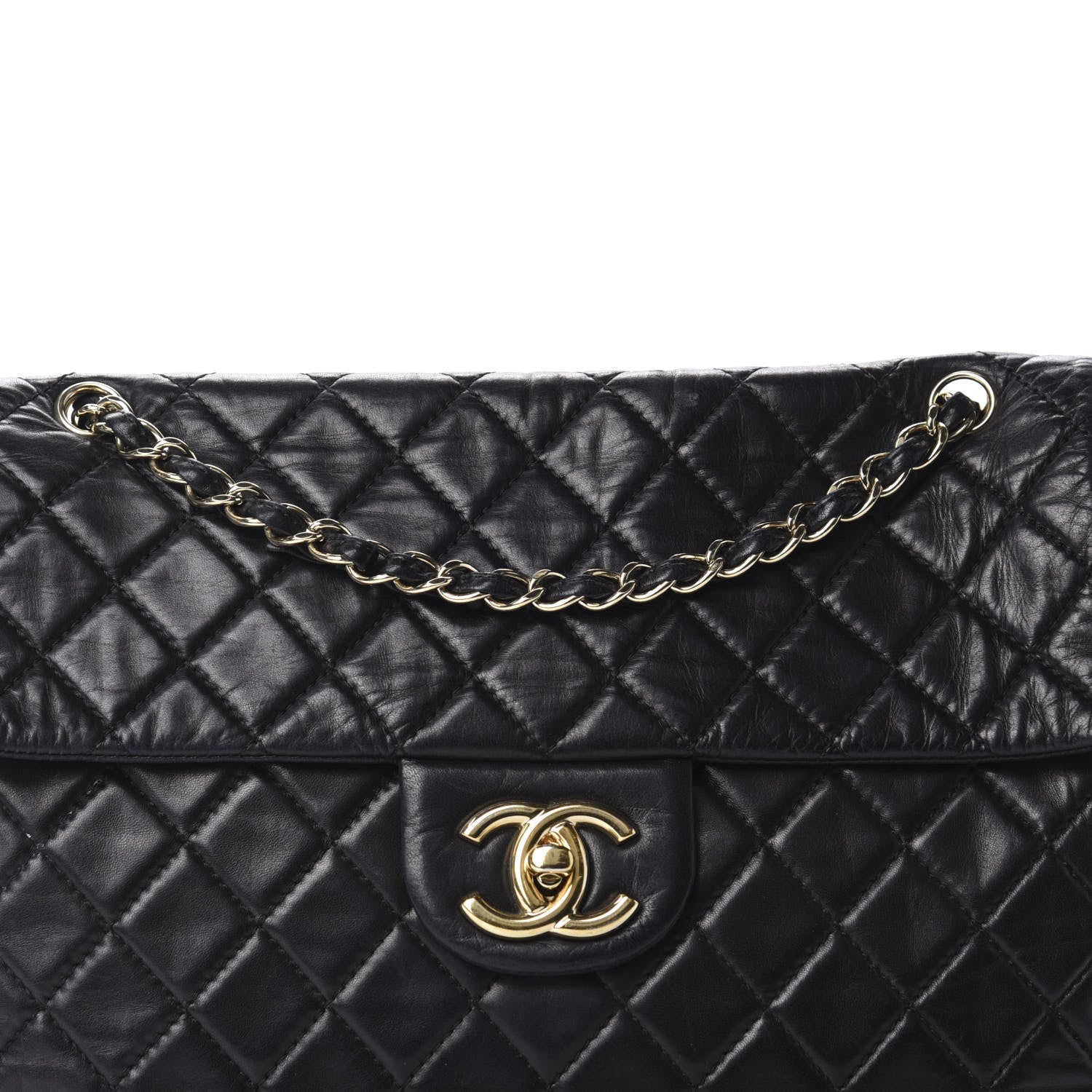 Chanel Washed Lambskin Quilted Maxi Single Flap Black 15 of 15