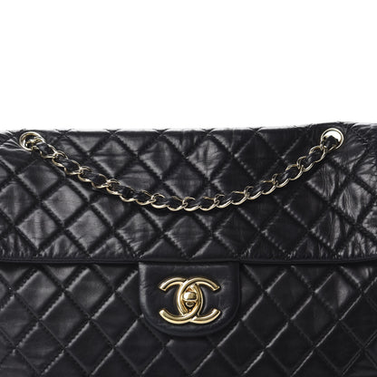 Chanel Washed Lambskin Quilted Maxi Single Flap Black 15 of 15