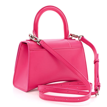 Balenciaga Shiny Box Calfskin Hourglass Top Handle Bag XS Acid Fuchsia 3 of 9