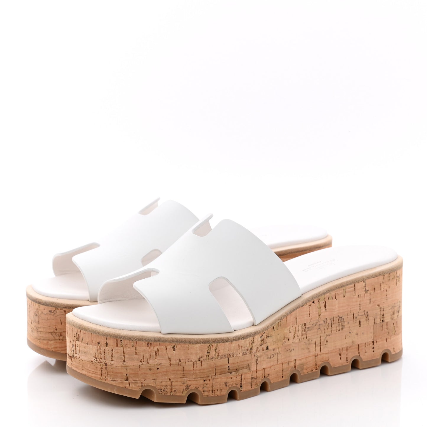 Calfskin Cork Eze 30 Sandals 37 White