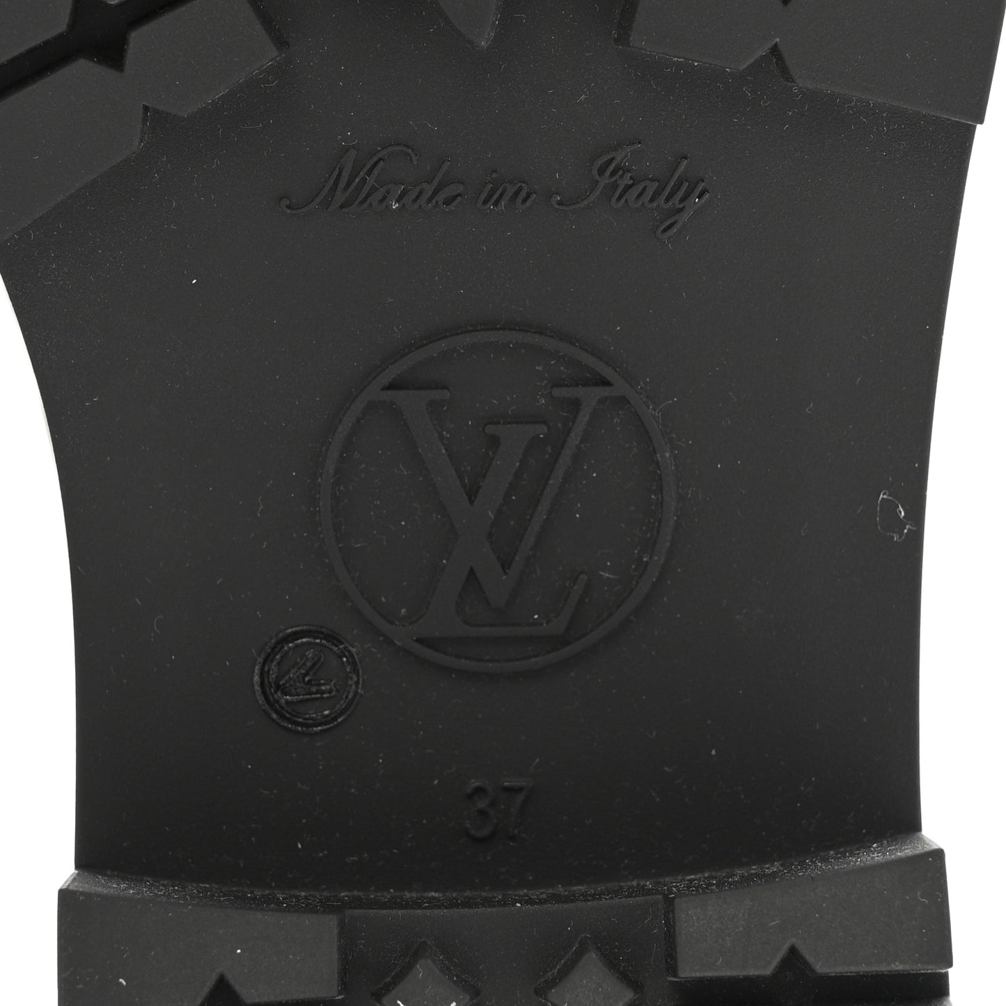 Rubber Embossed Monogram Splash Rain Short Boots 37 Black