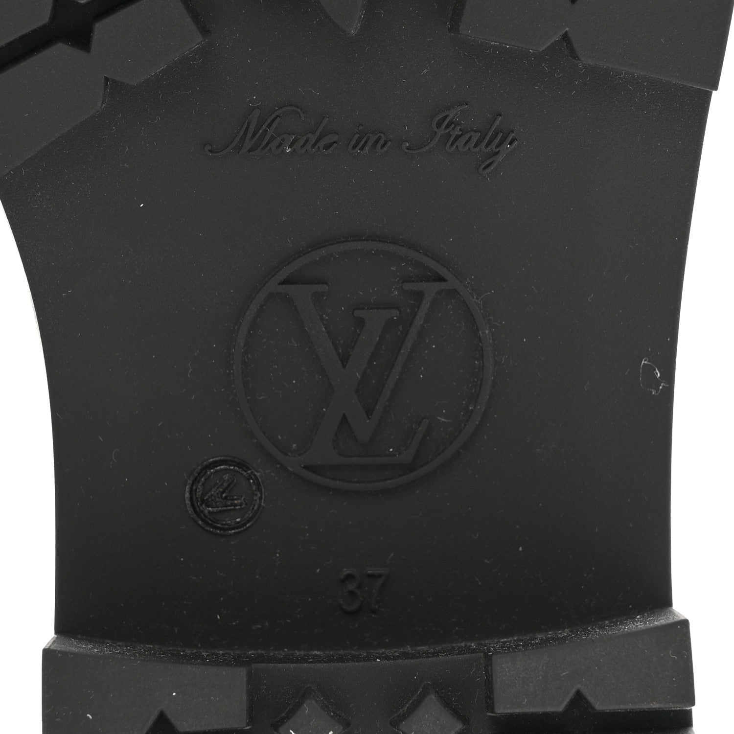 Louis Vuitton Rubber Embossed Monogram Splash Rain Short Boots 37 Black 8 of 9
