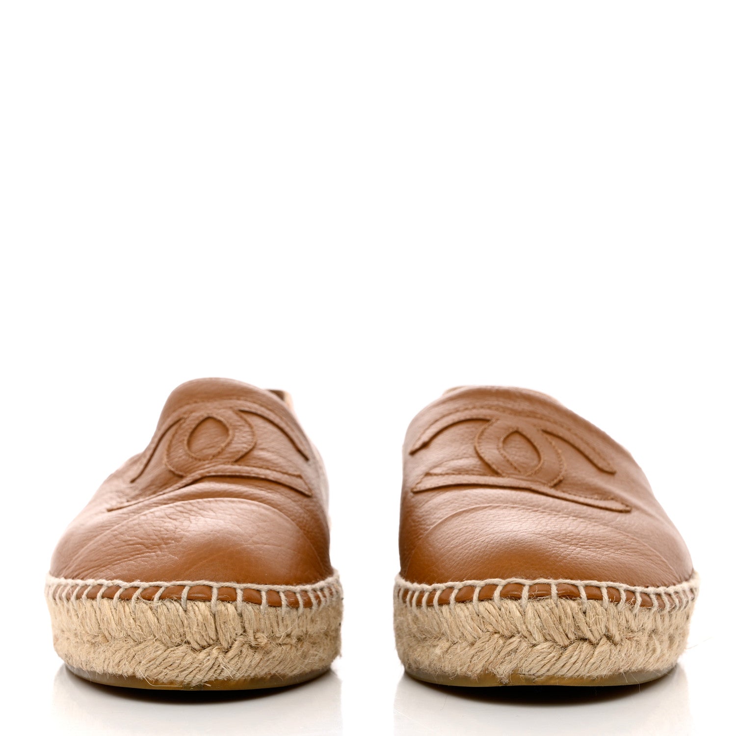 Chanel Lambskin CC Espadrilles 38 Light Brown 2 of 12