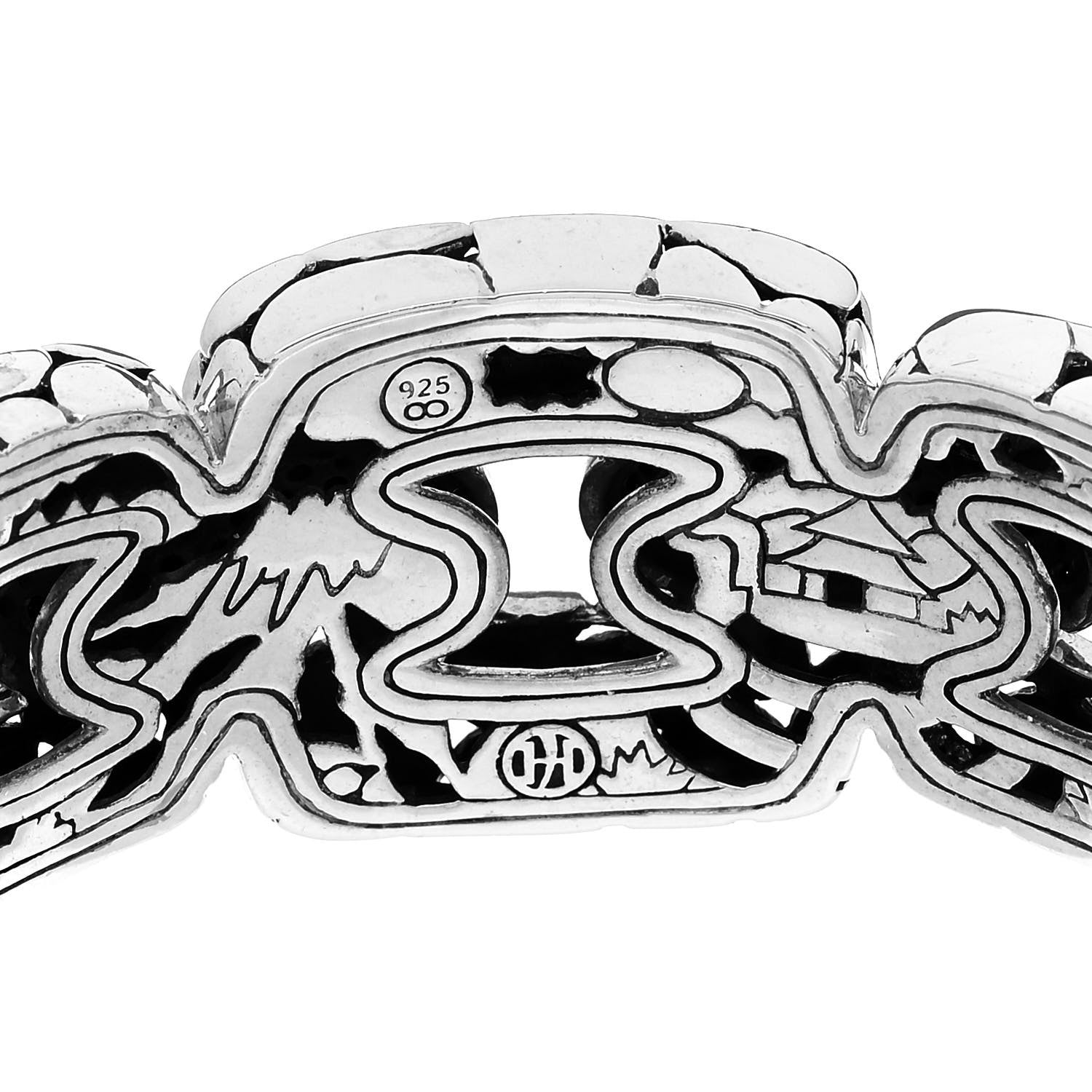 John Hardy Sterling Silver Black Sapphire Kali Lava Link Hinge Bracelet 3 of 3