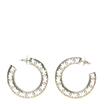 Chanel CC Hoop Earrings Gold 2 of 5