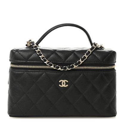 Chanel Caviar Quilted Top Handle Slim Vanity With Chain Black 1 of 11
