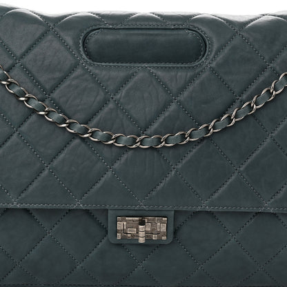 Chanel Washed Lambskin Quilted Maxi Take Away Flap Turquoise 8 of 11
