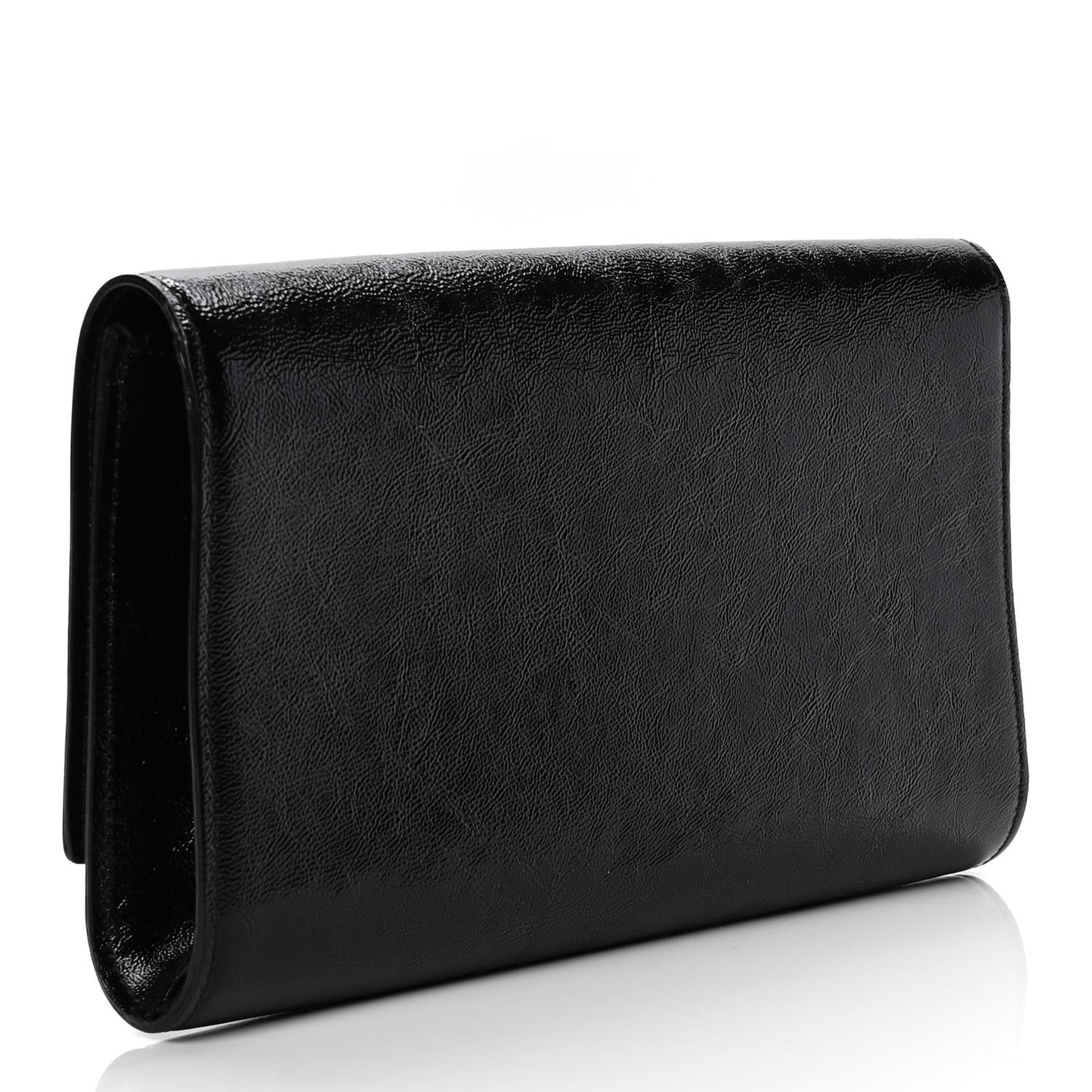 Textured Patent Monogram Large Belle De Jour Clutch Black