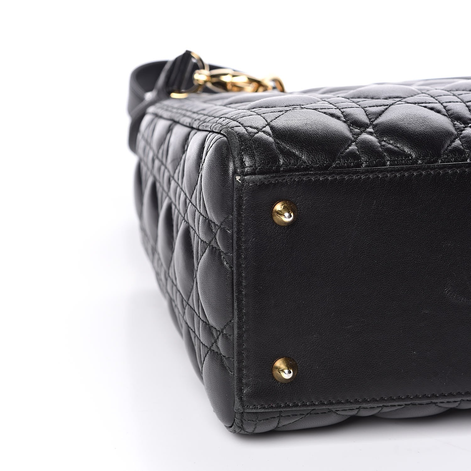 Christian Dior Lambskin Cannage Medium Lady Dior Black 9 of 15