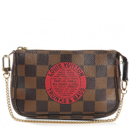 Louis Vuitton Damier Ebene Complice Trunks and Bags Mini Pochette Accessories Red 1 of 8