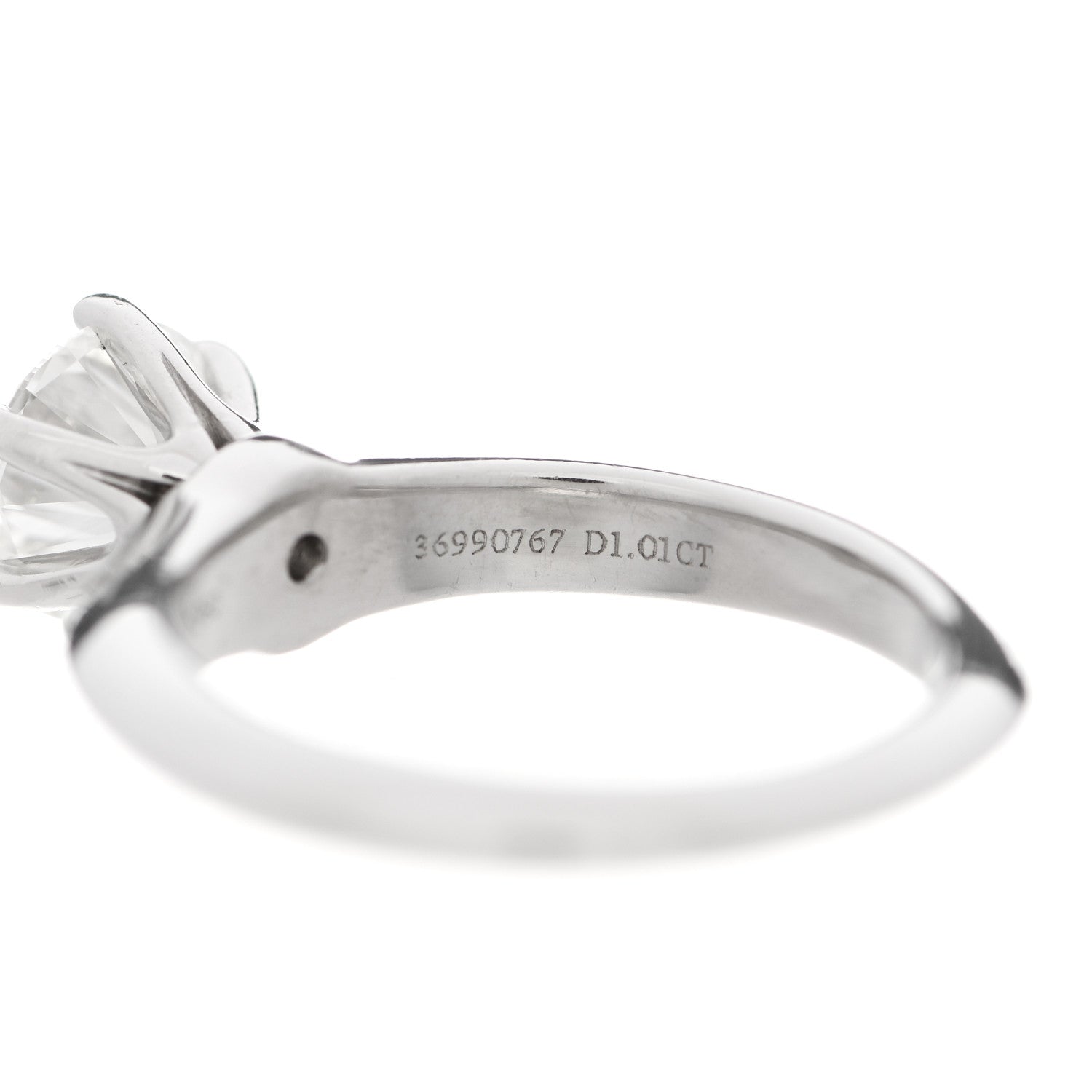 Tiffany Platinum Diamond 1.01ct Solitaire Engagement Ring 47 4 5 of 7
