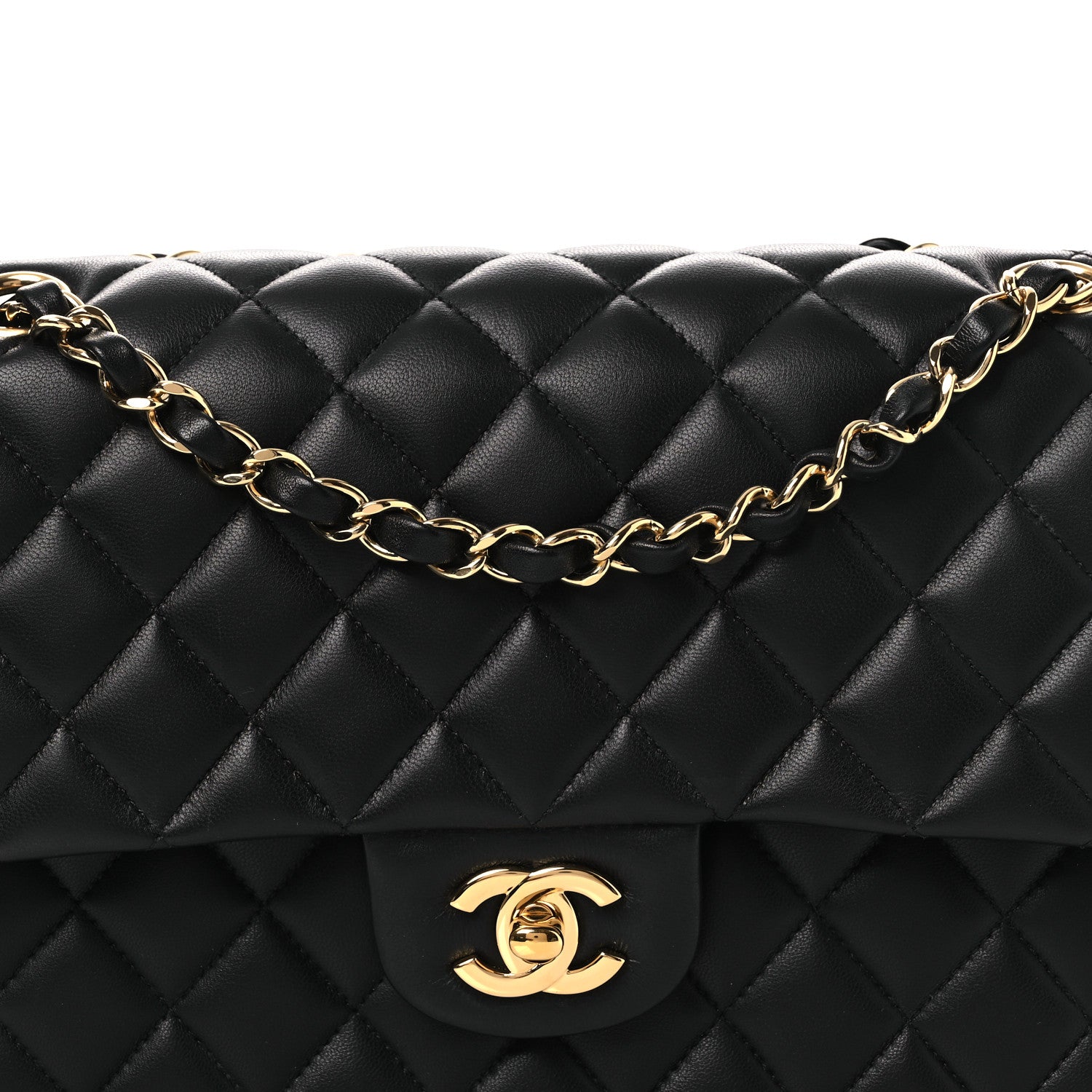 Chanel Lambskin Quilted Medium Double Flap Black 8 of 13