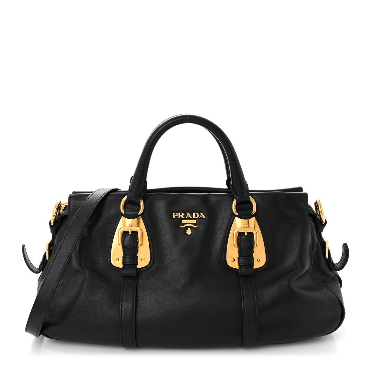 Soft Calf Shopping Satchel Black
