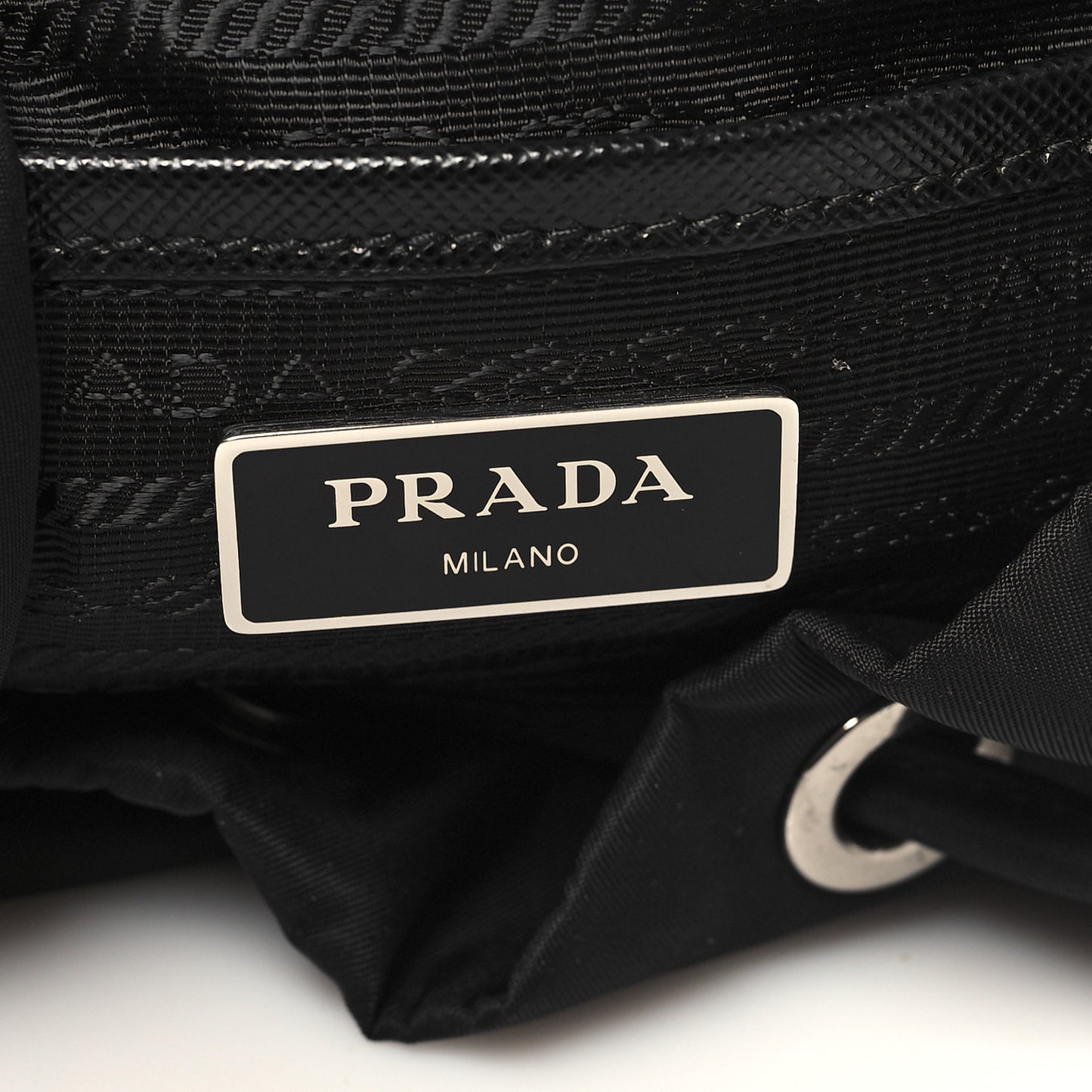 Re-Nylon Saffiano Medium Backpack Black
