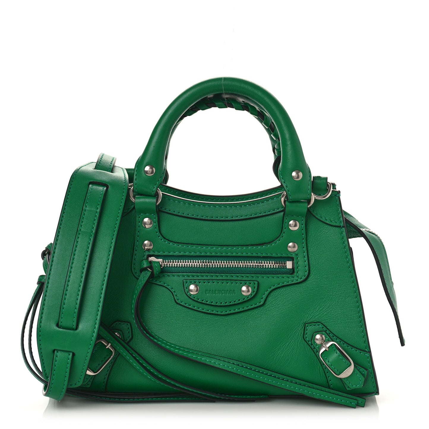 Smooth Calfskin Neo Classic Silver Hardware Mini City Grass Green