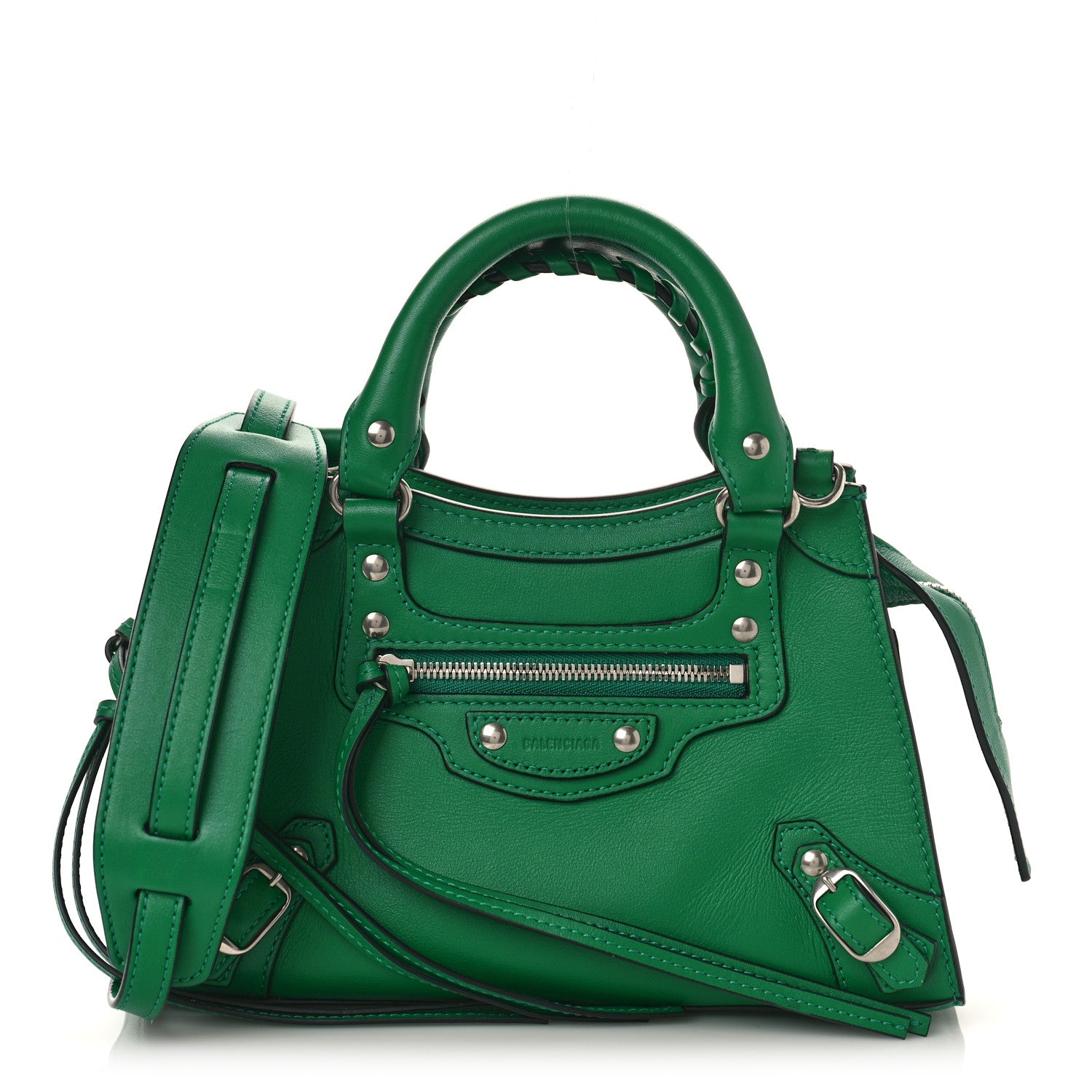 Balenciaga Smooth Calfskin Neo Classic Silver Hardware Mini City Grass Green 1 of 8