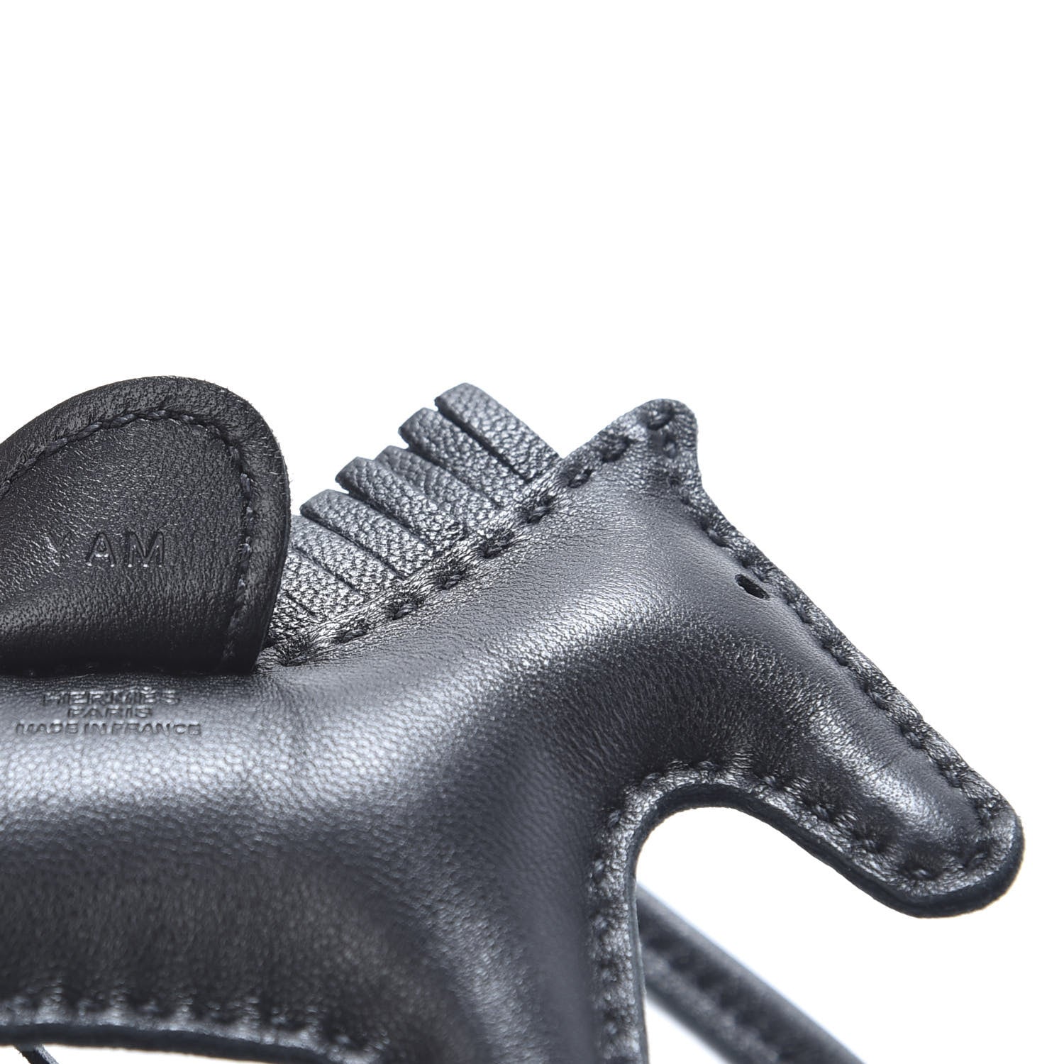Hermes Milo Lambskin Grigri Rodeo Horse Bag Charm PM So Black 4 of 5