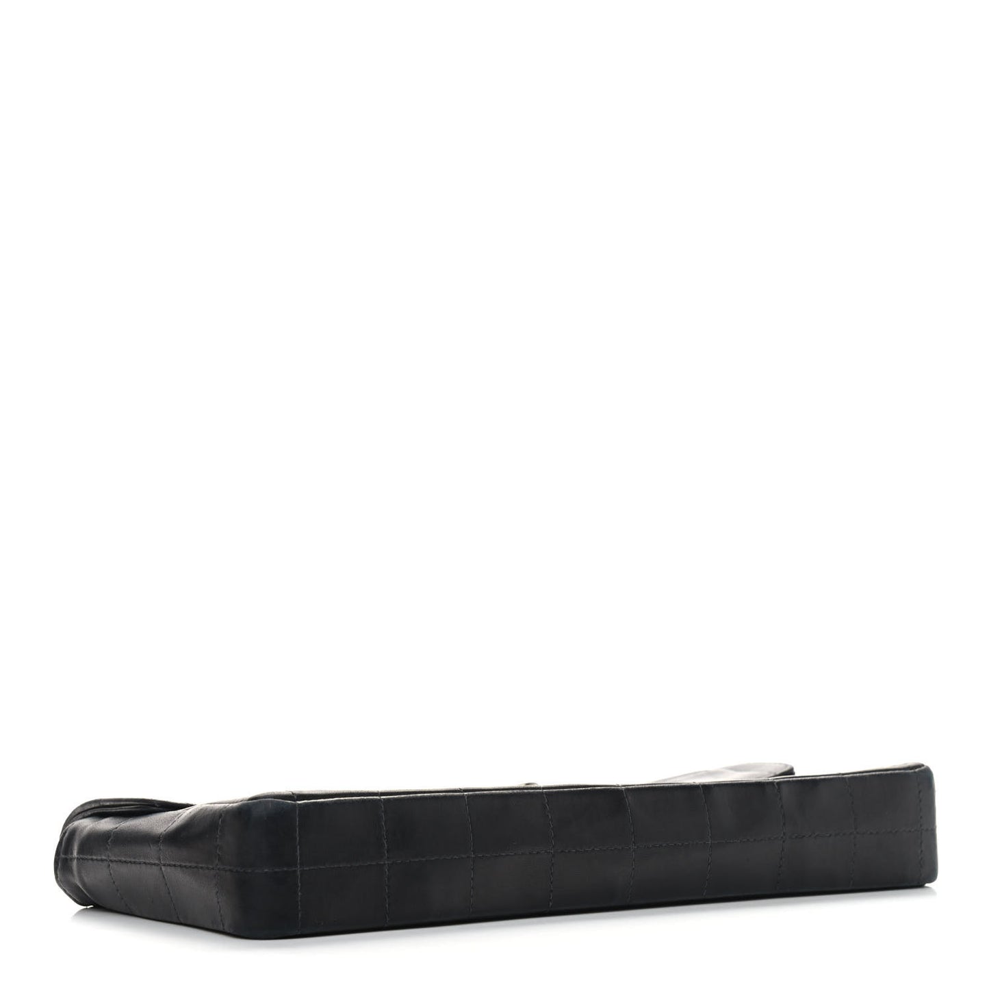 Lambskin East West Chocolate Bar Flap Black