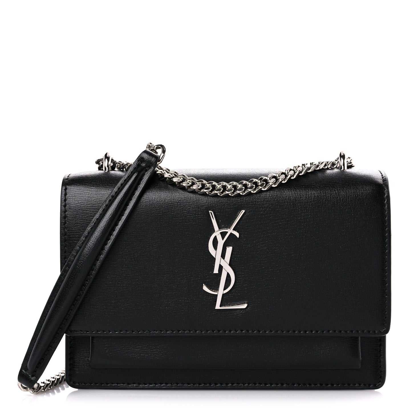 Calfskin Monogram Sunset Chain Wallet Black