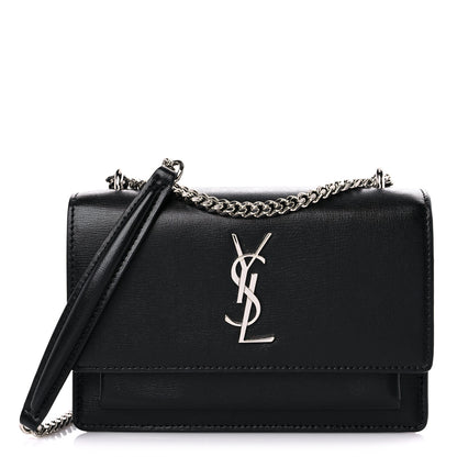 Saint Laurent Calfskin Monogram Sunset Chain Wallet Black 1 of 14