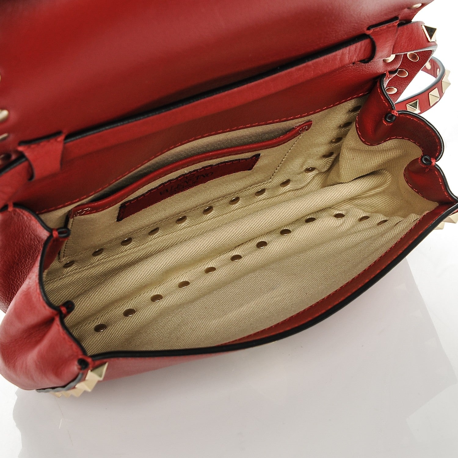 Valentino Garavani Vitello Mini Rockstud Flap Saddle Crossbody Bag Rosso Valentino 5 of 6
