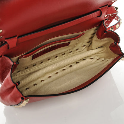 Valentino Garavani Vitello Mini Rockstud Flap Saddle Crossbody Bag Rosso Valentino 5 of 6