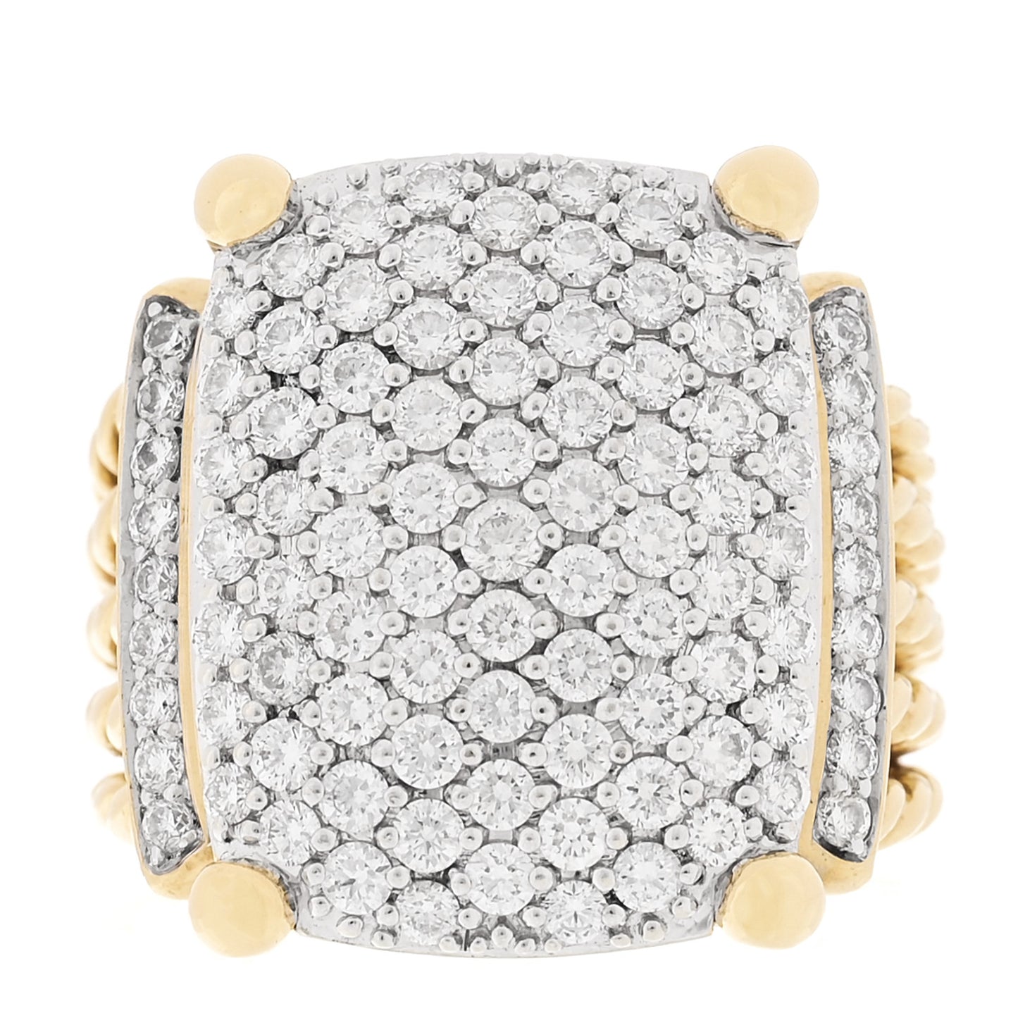 18K Yellow Gold Diamond 20mm Wheaton Ring 55 7.25